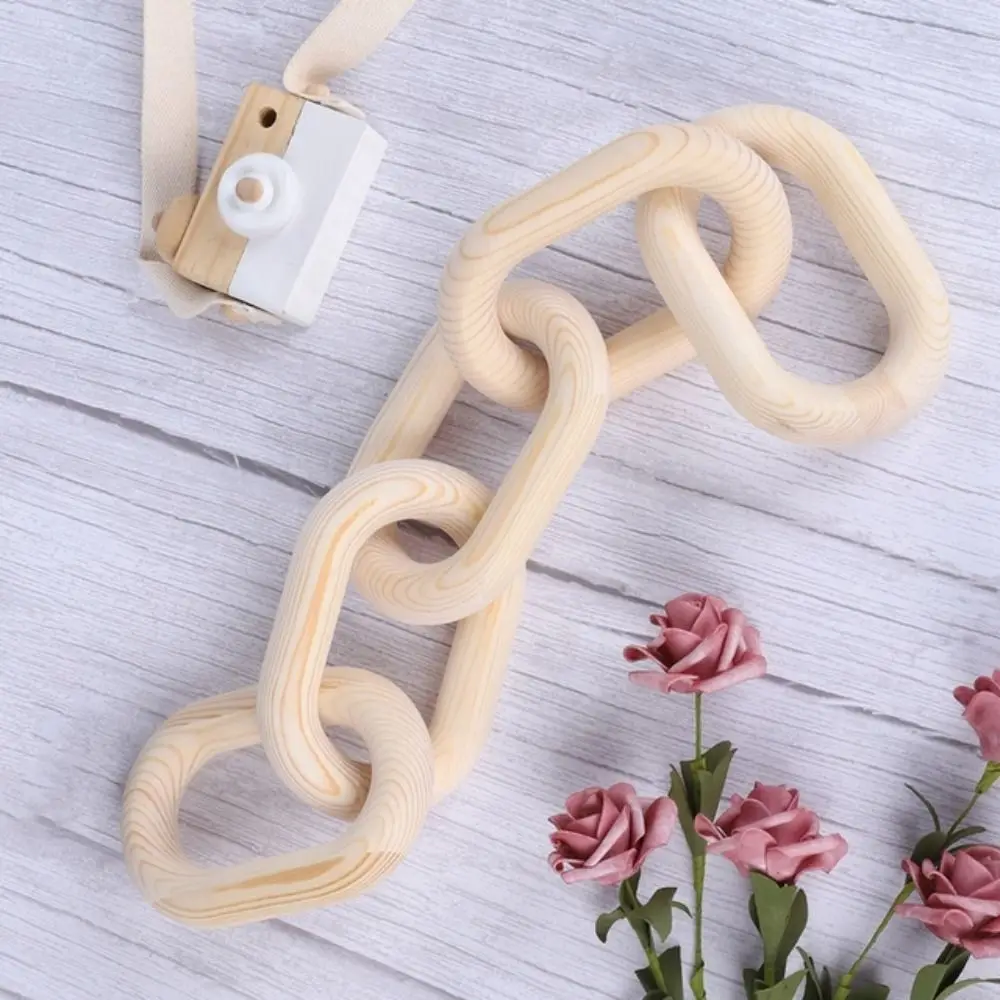 

Modern Rustic Design Coffee Tables Farmhouse Decorative Handmade Wooden Buckle Wood Chain Link Table Ornament Wood Knot