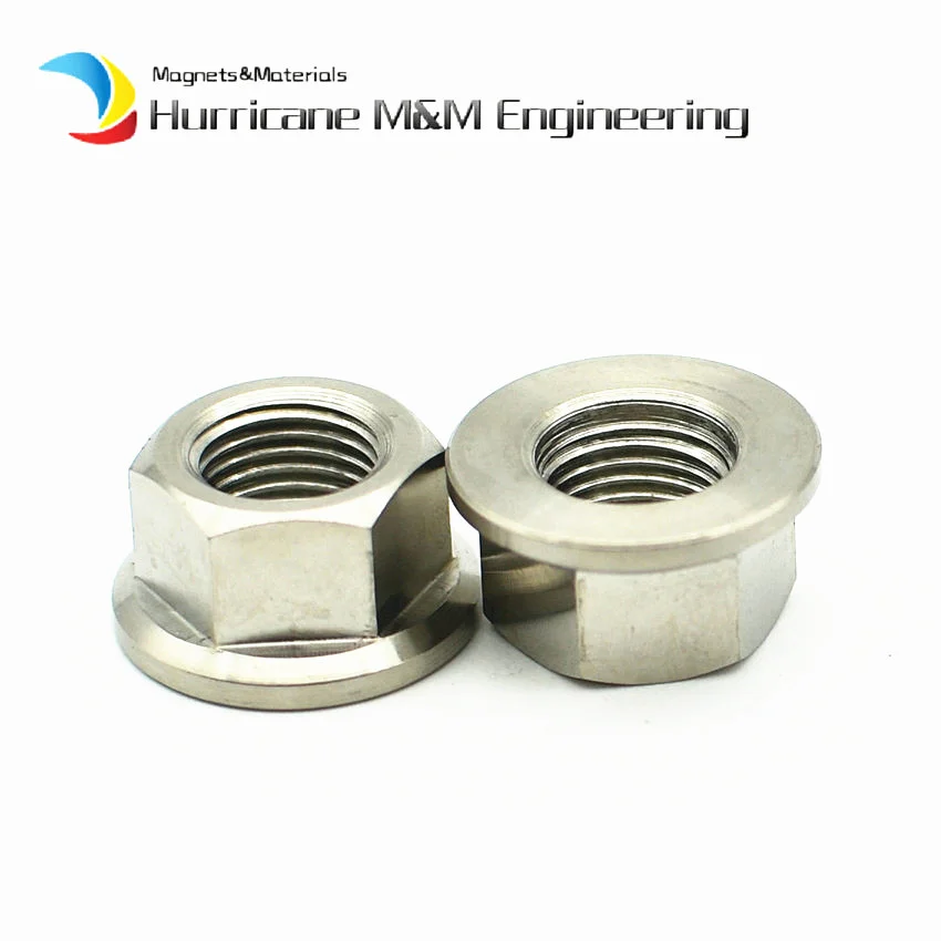 

Винтовая гайка Ti M12 M14 M16 M18 мотоциклетная класса 5 титановая Фланцевая гайка Шестигранная DIY модифицированные титановые винтовые гайки Ti крепеж 2 шт.