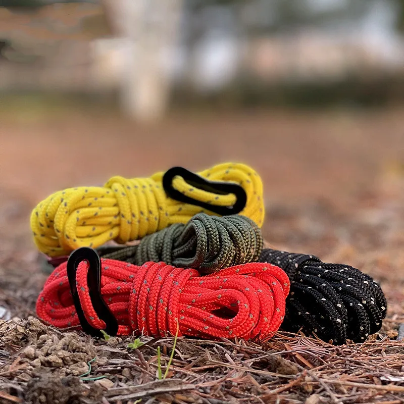 

Camping Reflective Tent Rope Outdoor Paracord Rope With Storage Bag Survival Windproof Rope Camping Hiking Tent Accessories