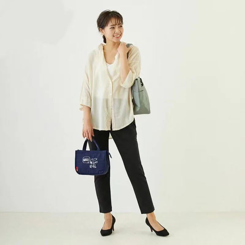 

Новая желтая симпатичная сумка Snoopy из сыра, милая мультяшная сумка бэнто, удобная вместительная сумка бэнто, сумка для хранения