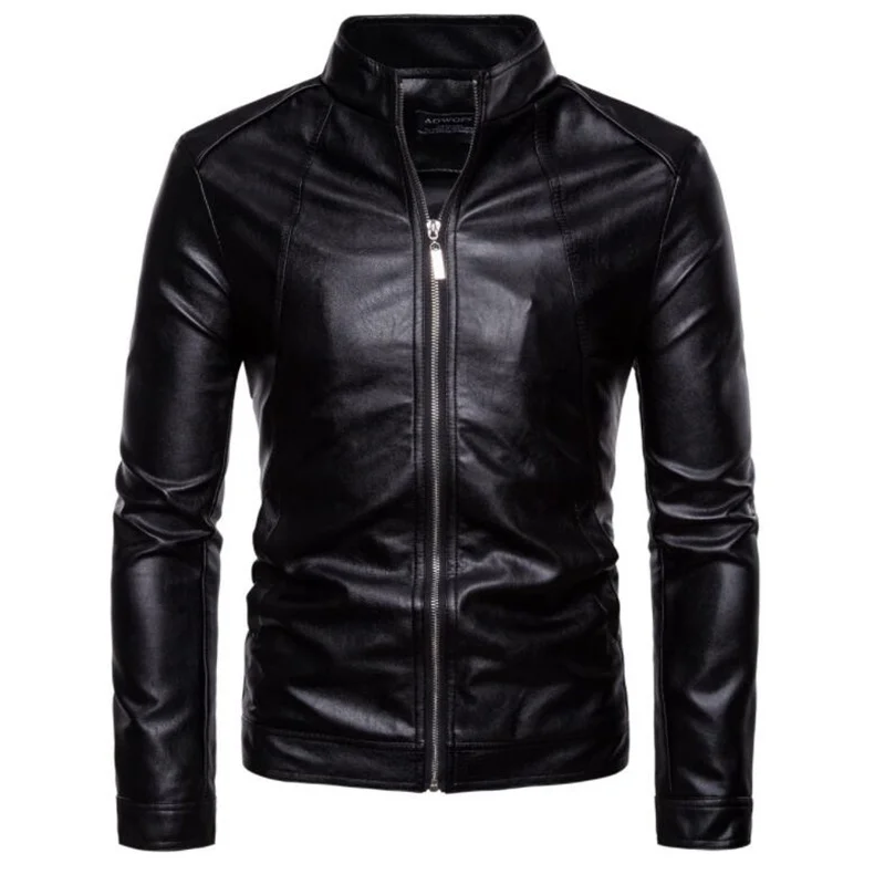 

Мужская кожаная куртка, облегающее мотоциклетное пальто, одежда, индивидуализированная сценическая уличная мода, черный осенний жакет с во...