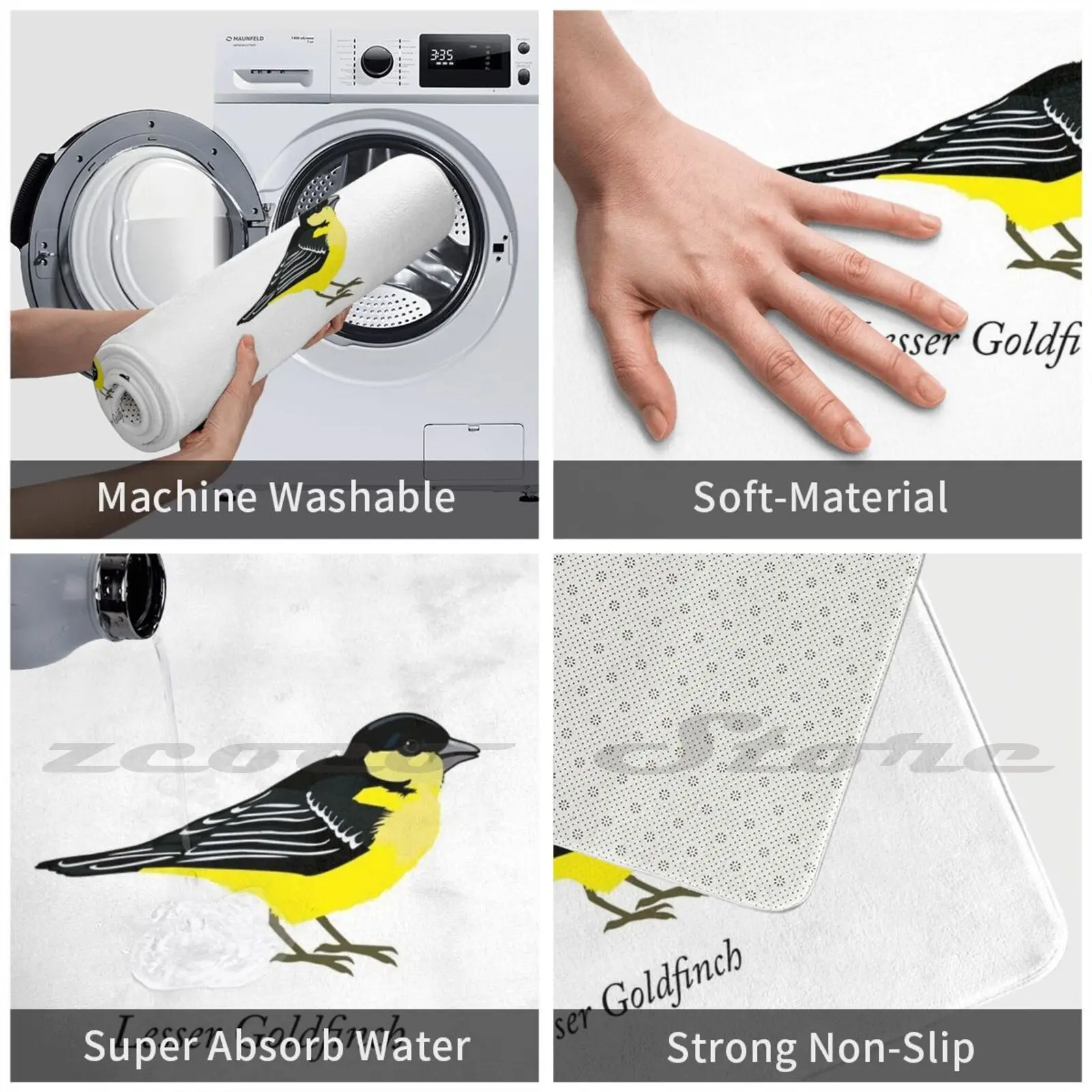 Малый Золотой коврик нескользящий для впитывания воды золотой тонкий черный и