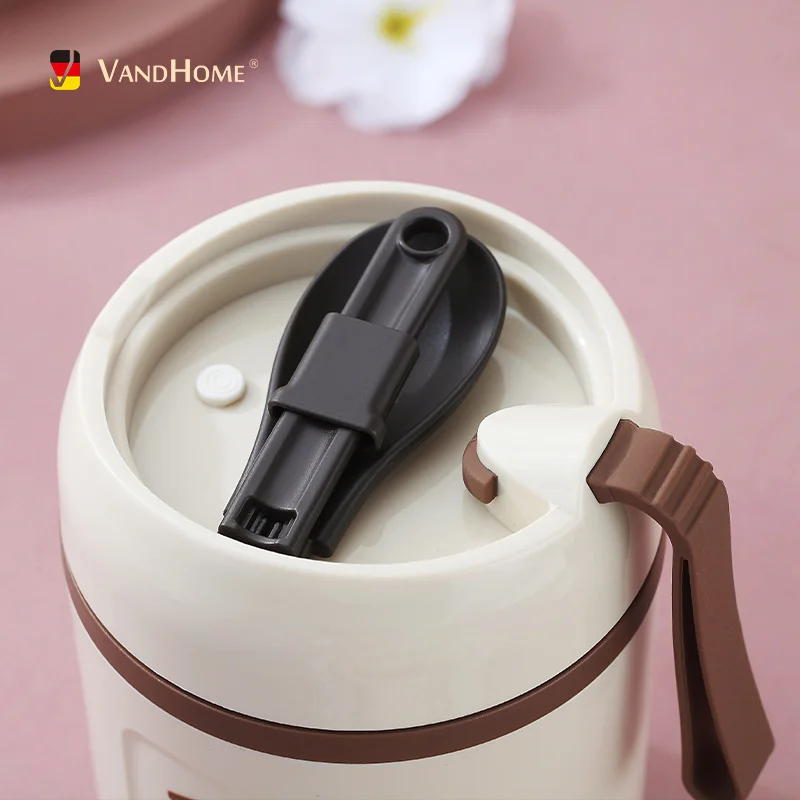 Мини Ланч-бокс VandHome с ложкой термоконтейнер из нержавеющей стали для завтрака