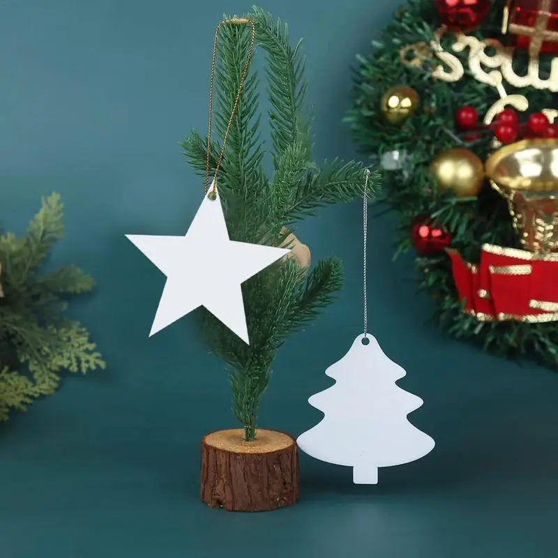 

Сублимационные орнаменты, сублимационные 2D орнаменты, Заготовки оптом для рождественской елки, 10 шт. акриловых орнаментов, сделай сам