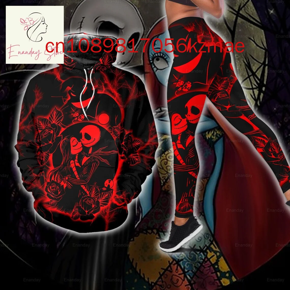 Толстовка с капюшоном и леггинсы Disney Jack Skellingto женский костюм под заказ толстовка