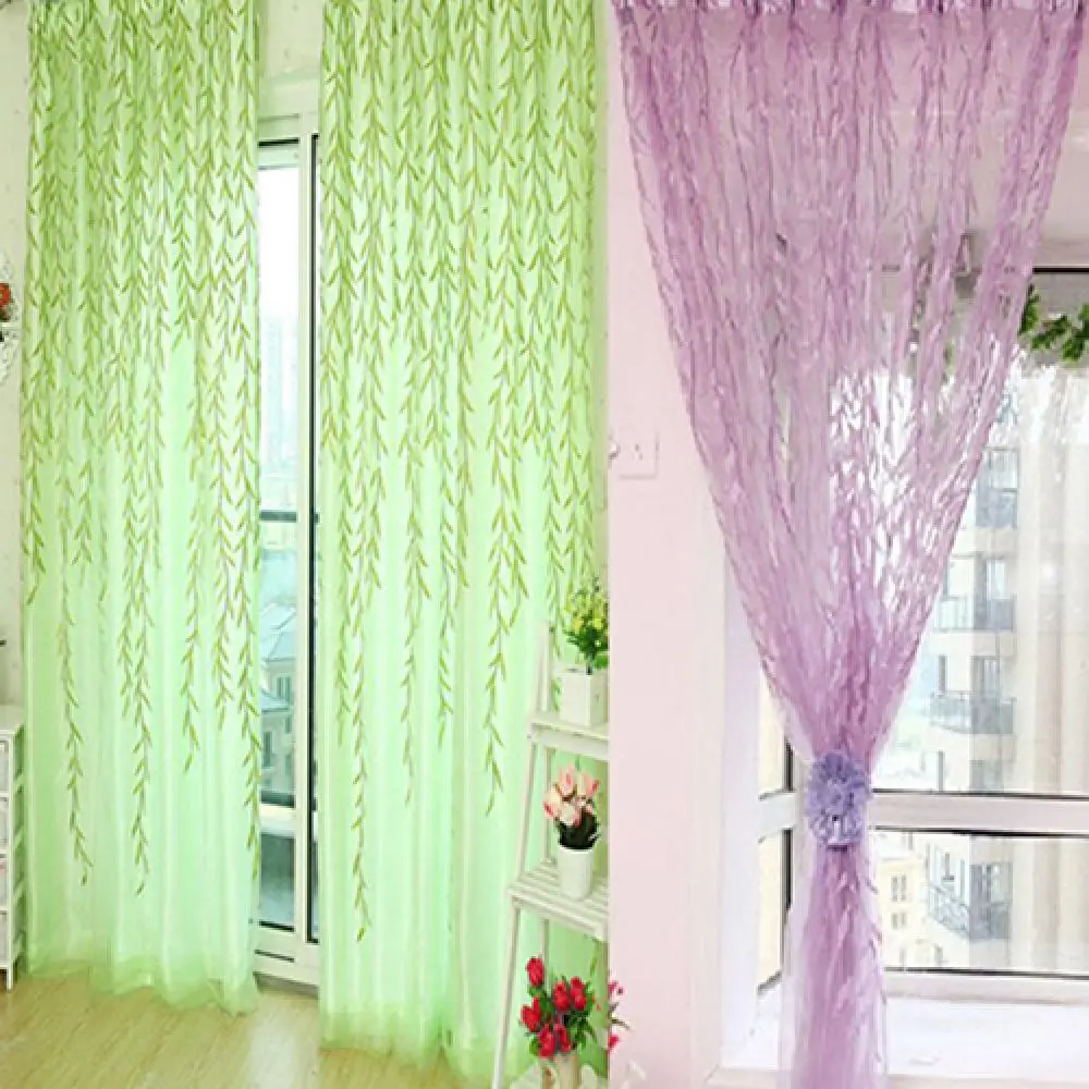 

Home Tree Glass Yarn Willow Curtain Tulle Room Decor Curtain Sheer Panel Drapes
