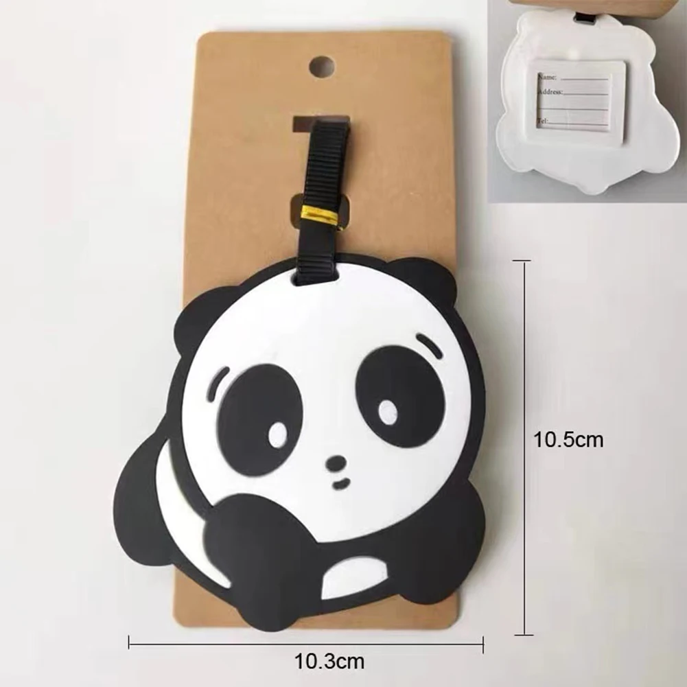 Travel Accessories Luggage Tag Creative Panda Suitcase Fashion Style Silicon Portable Travel Label ID Address Holder Cute