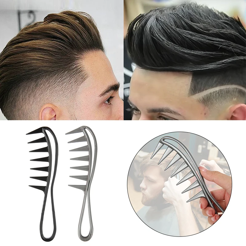 

New 1pc Wide Tooth Comb Oil Hair Comb Shark Beard Brush Hair Fork Styling Tool Wide Tooth Salon Curl Hair Straight Styling