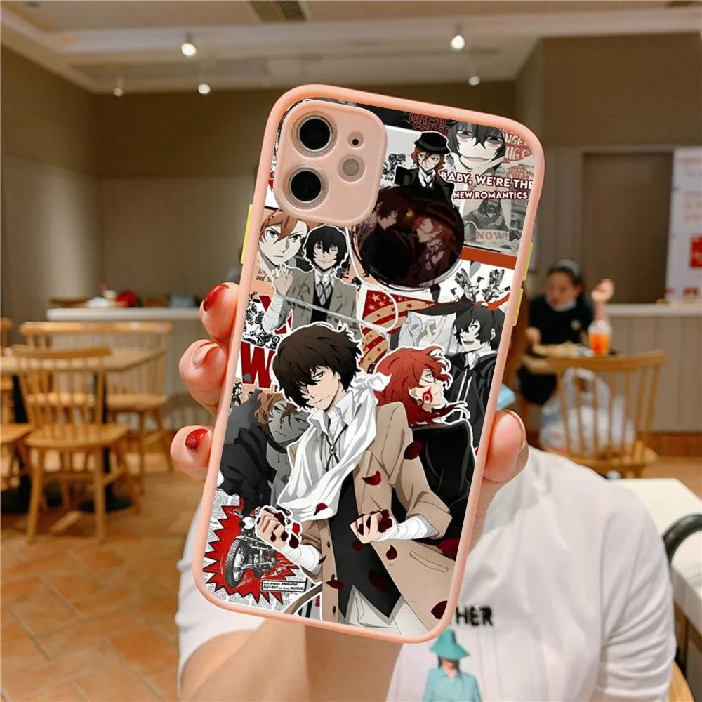 Чехол для телефона Bungou Stray Dogs iPhone 14 11 12 13 Mini Pro Max 8 7 Plus X XR XS MAX полупрозрачный матовый