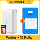Портативный принтер для этикеток NiiMbot D110, беспроводной принтер для этикеток с несколькими шаблонами, для телефона, офиса и дома