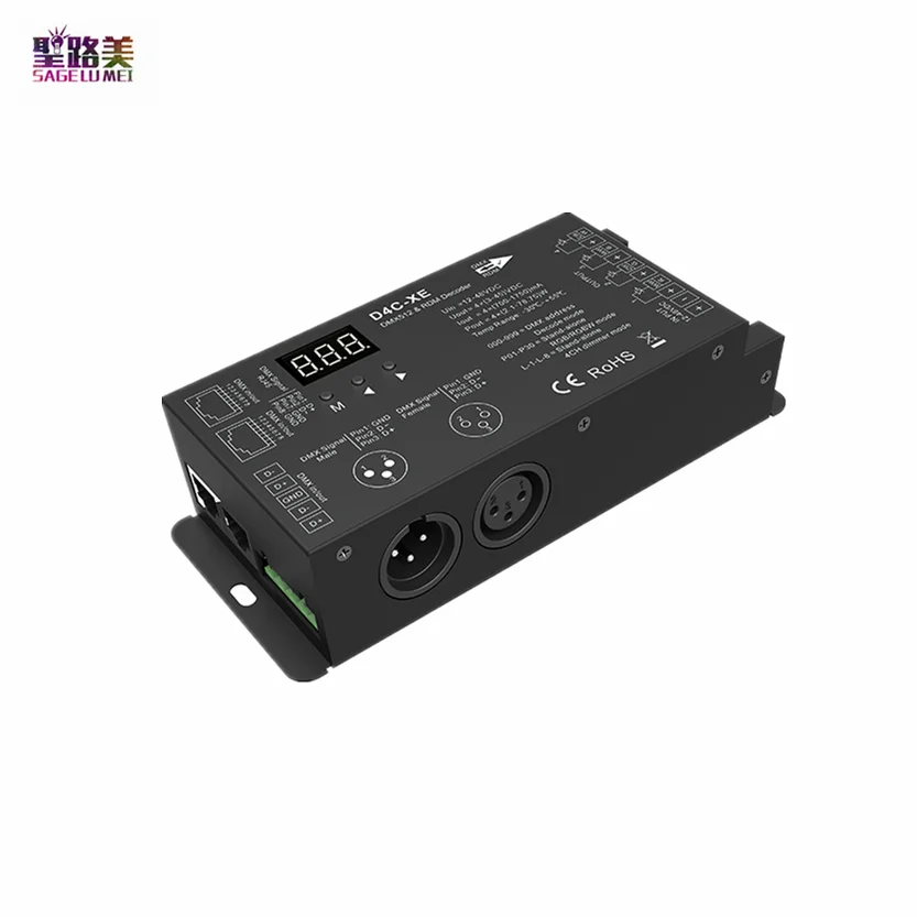 DC12-48V 24V 36V D4C-XE 700mA 900MA 1750MA 4CH постоянный ток CC DMX 512 & RDM RGB RGBW светодиодный декодер PWM