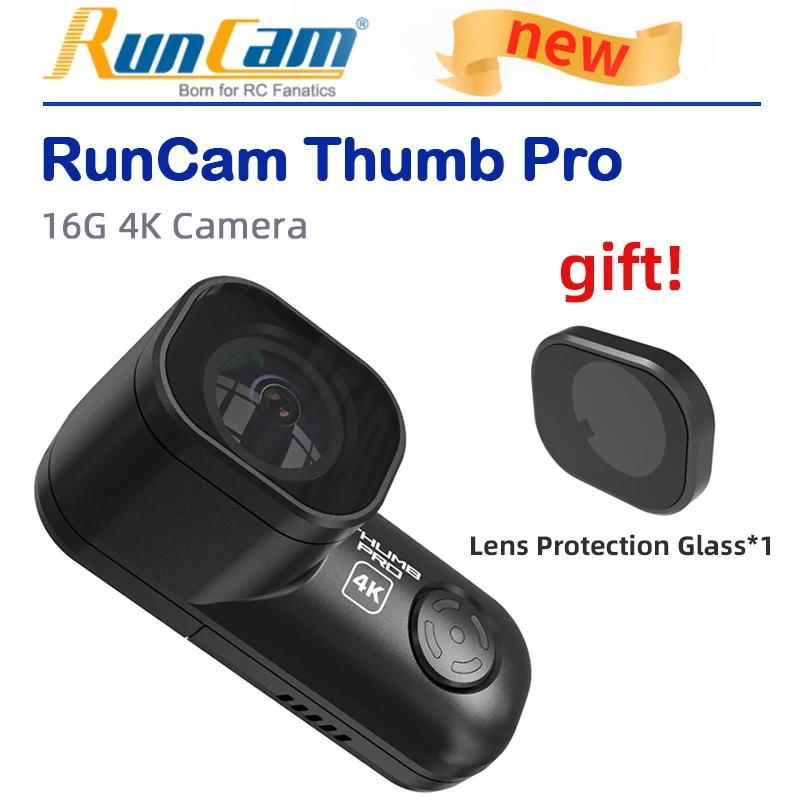 RunCam Thumb Pro 4K Built-in Gyro Mini Size Only 16 grams Replaceable ND Filter FPV Drone Action Camera 4K
