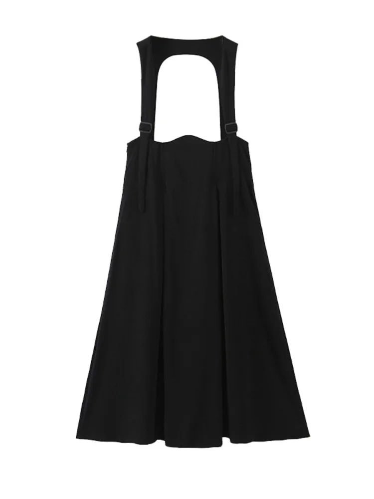 

Plus Size Suspender Skirt Women's Clothing 2022 Spring Casual Fashion Quality French Strap High Waist Fishbone Bottoms N8229