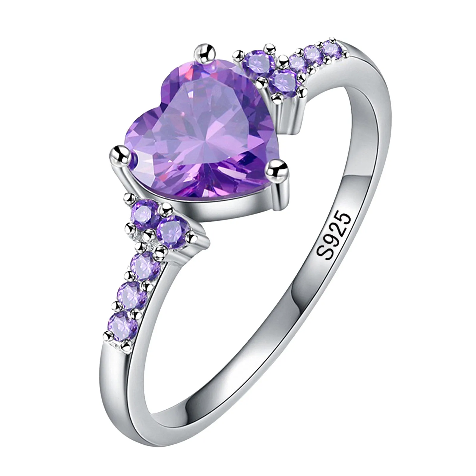 Love Shaped Rhinestone Ring Diamond Heart Ring Elegant Rhinestone Ring Women Fake Wedding Band Twig Ring 14kt Stacking Rings images - 6