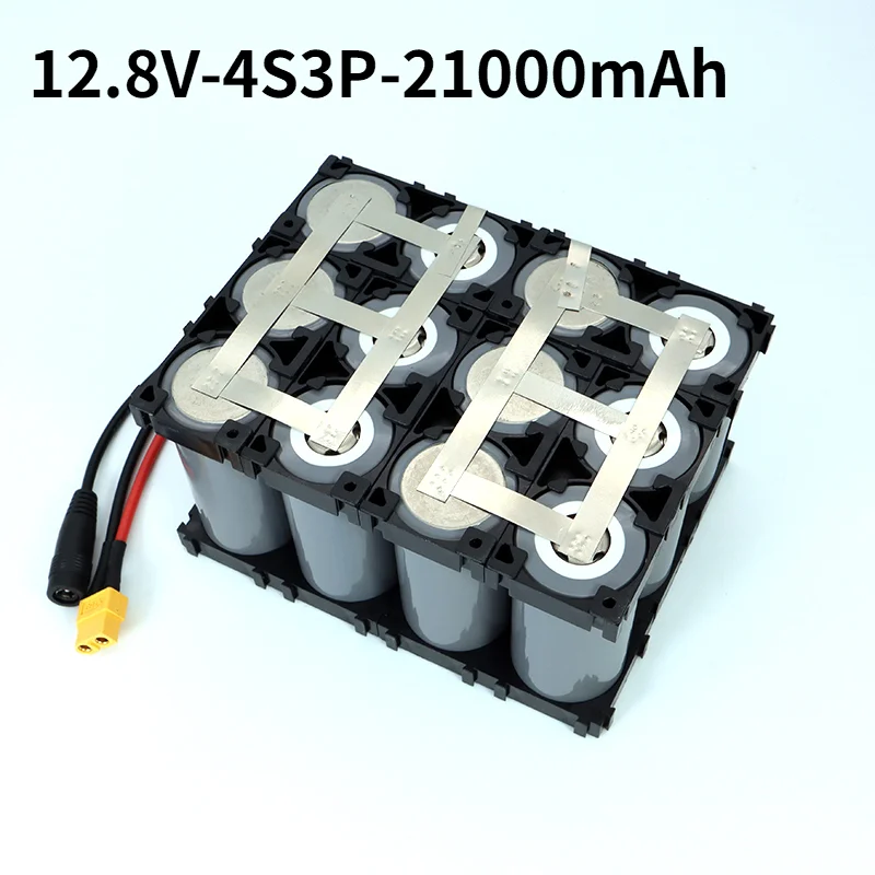 

32700 Lifepo4 Battery Pack 4S3P 12.8V 21Ah with 4S 20A Maximum 60A Balanced BMS for Electric Boat Uninterrupted Power Supply 12V