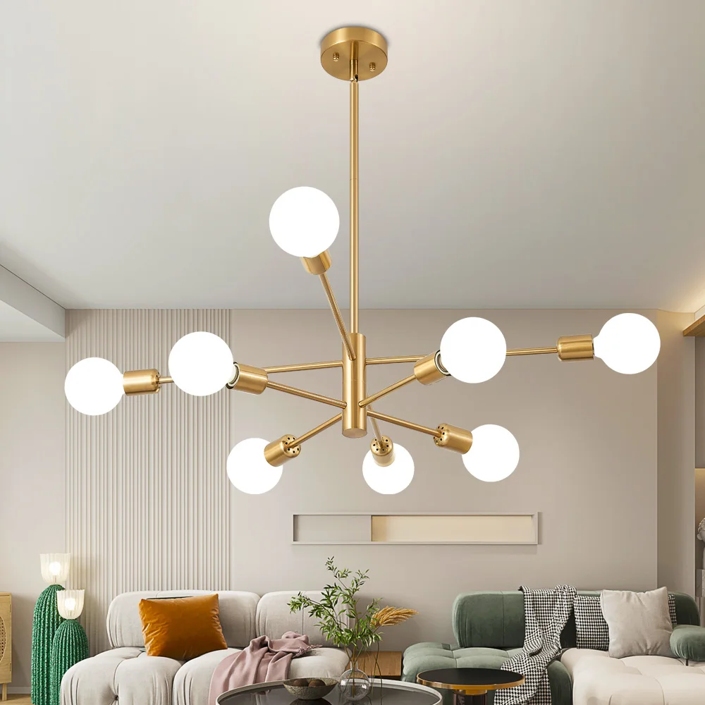 Modern Chandelier 6 8 Light Ceiling Light Fixture Height Adjustable Gold Chandelier for Bedroom Living Room Dining Room Kitchen