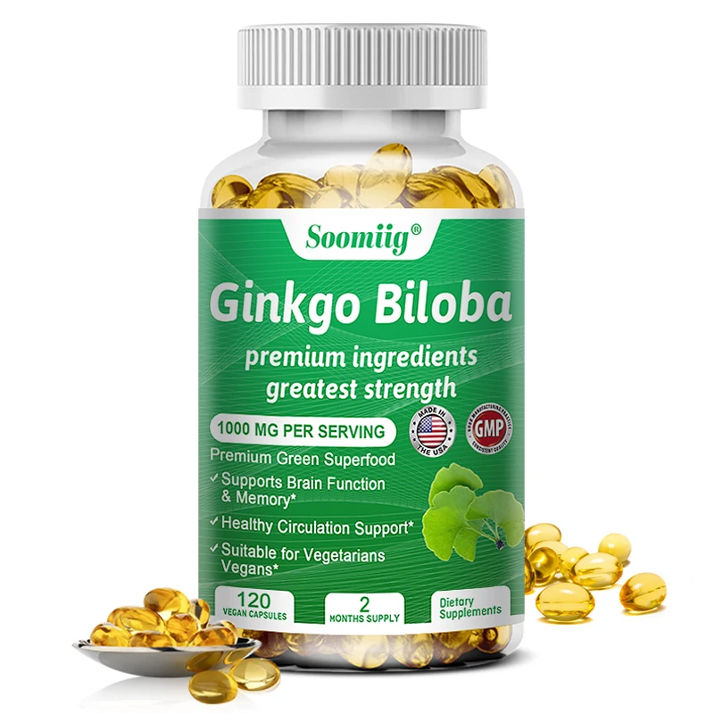 

Soomiig Ginkgo Biloba Extract, Improves Brain, Memory, Improves Circulation, Improves Cognitive Function, Increases Energy