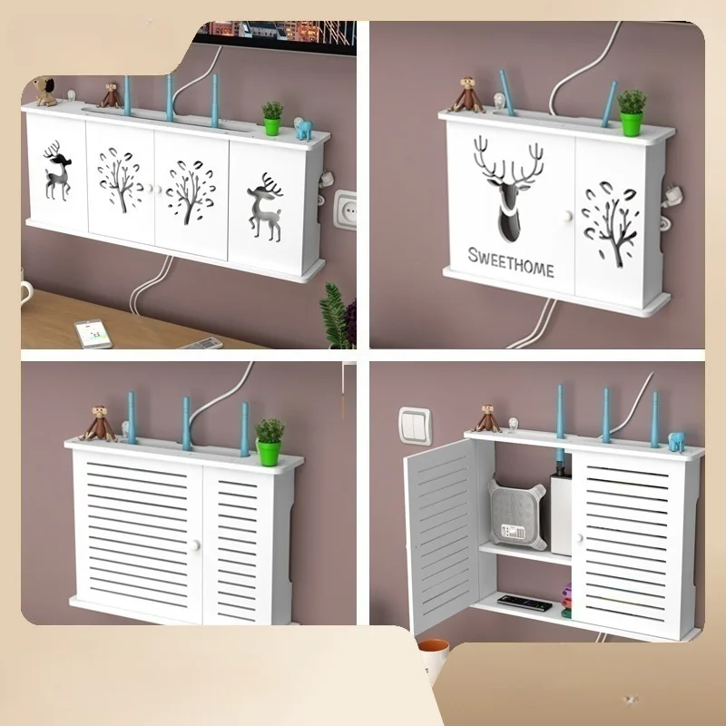 

Двухслойная настенная полка, ТВ-приставка без отверстий, стойка для телевизора, роутер для гостиной, Настенная подвесная коробка для хранения, Беспроводная подставка с Wi-Fi