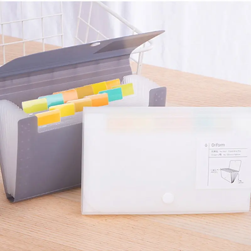 

1pc Plastic A6 File Folder Document Organizer Receipt File Expanding Wallet 13 Pockets Bill Folders Paper Holder Office Supplies