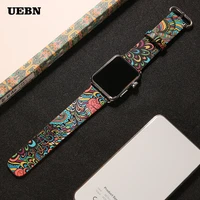 painted leather bohemian band for apple watch series 6 5 44mm 40mm band for iwatch 6 5 42mm 38mm strap bracelet watchbands