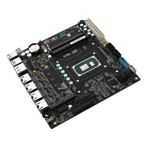 11-го поколения Intel i7-1165G7 i5-1135G7 6-этажная материнская плата NAS Mini ITX 4x i226 2.5G 6x SATA 2x M.2 PCIe x4 Firewall Игровая материнская плата