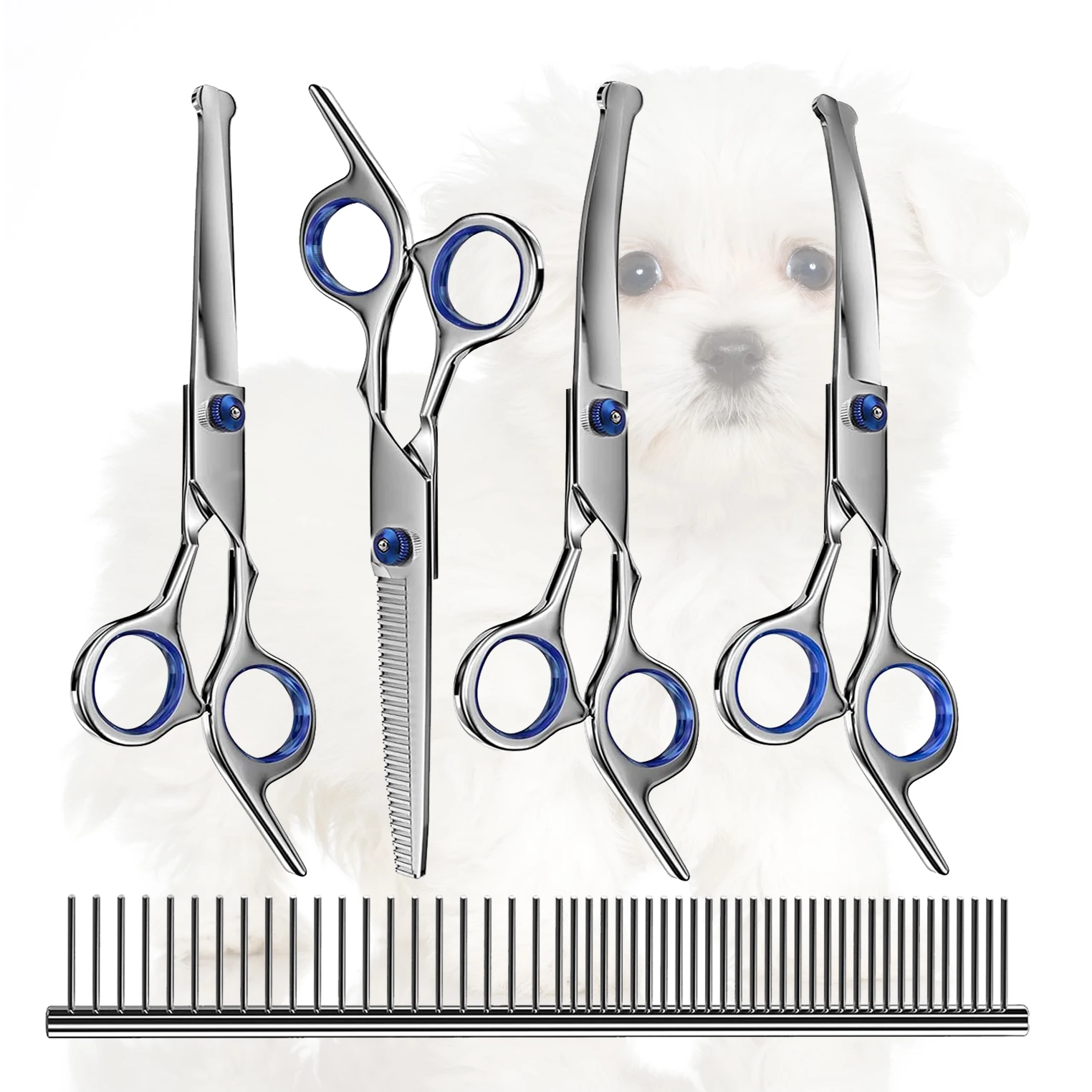 

With Scissors Cat Grooming Durable In Shears Pet Safety Dog Round 1 And Set Sharp Grooming Professional Tips And For Dogs Kit 5