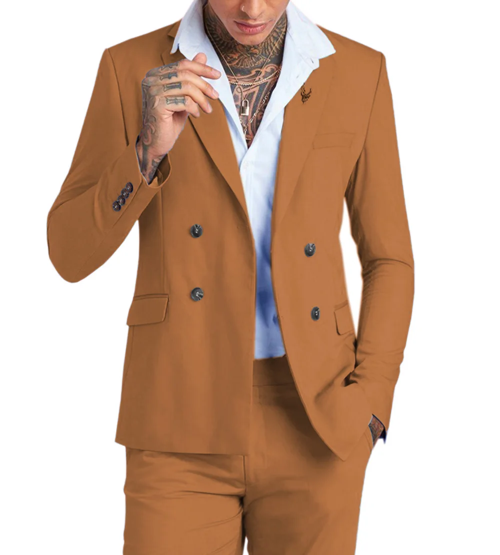 

Regular Men's Suits 2 Pieces Mint Green Double Breasted Tuxedo Formal Business Suits Groom Suits For Wedding (Blazer+Pants)