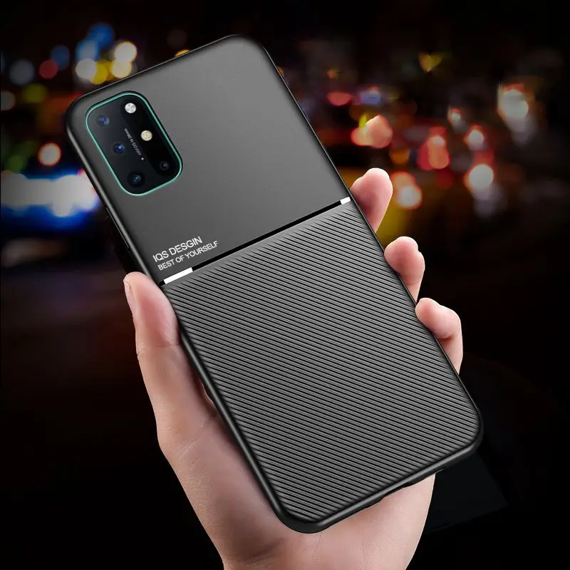 

For Oneplus 7 7t 8 8t 9 Pro Luxury Leather Case For Oneplus Nord Anti Fall Simplicity Pc Silicone Frosted Stripe Cover