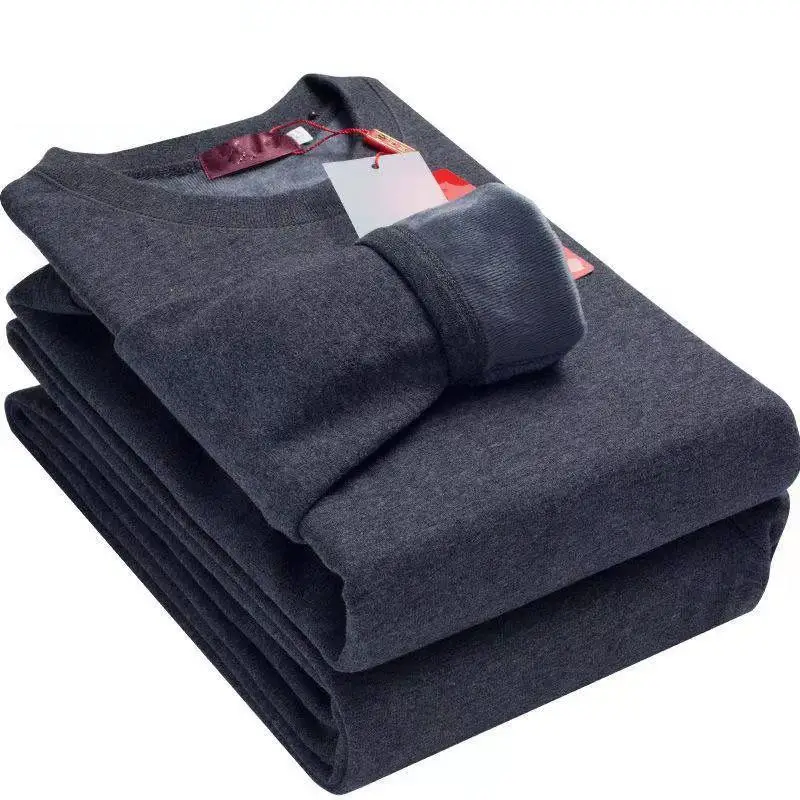 Men's Thermal Underwear Suit Plus Velvet Home Clothes Cold-proof Thermal Insulation Long Johns Long Sleeves + Trousers