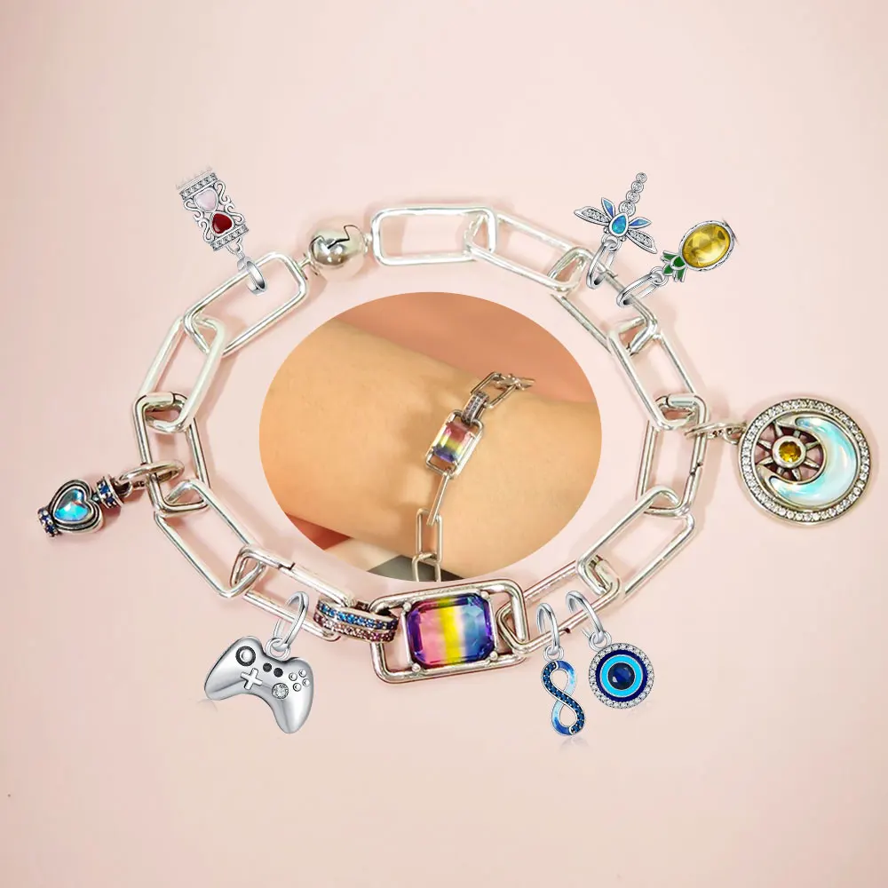 Браслеты ME из стерлингового серебра 925 пробы подходят для сердца оригинальные