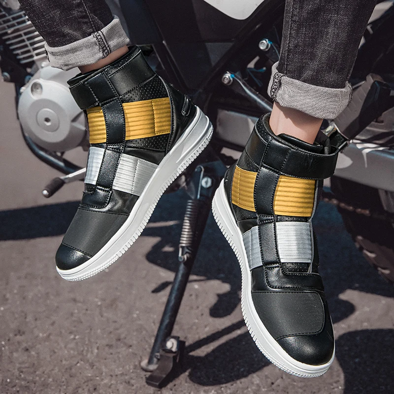 

Men Cross Country Motorcycle Riding Shoes Cycling Training Sport Shoes Platform Professional Iocomotive Mid-boots Sneakers