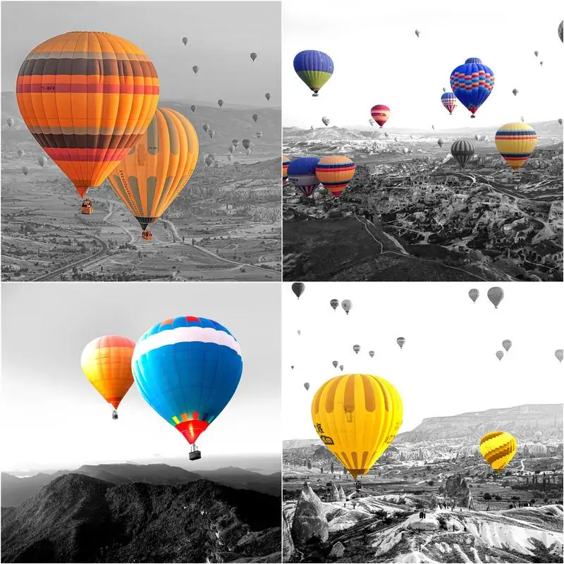 

PhotoCustom Pictures By Number Hot air balloon Kits DIY Home Painting By Numbers Scenery Drawing On Canvas HandPainted Art Gift