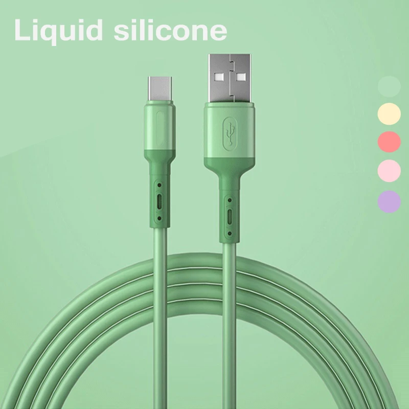 

Кабель для быстрой зарядки и передачи данных из жидкого силикона, USB Type C, провод для Xiaomi 12 Pro, Mi 11, Samsung S22, S21, S20, Huawei Realme, Redmi