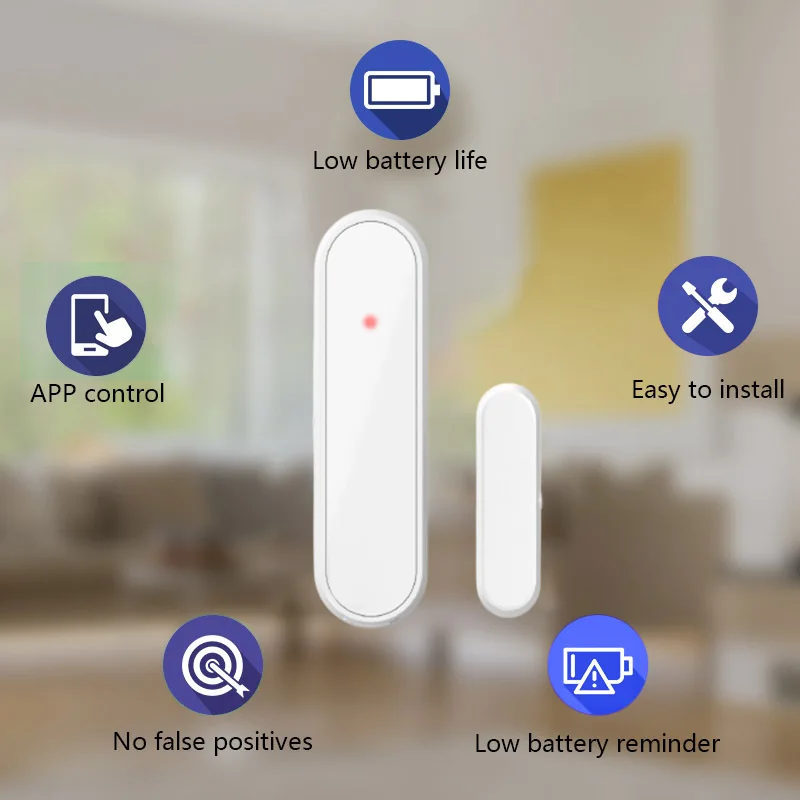 

Датчик двери Z-wave светодиодный, удобный Беспроводной сенсор для обнаружения дверей, для умного дома