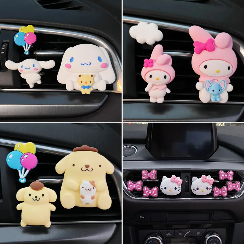 

Cartoon Anime Cinnamoroll Mymelody Car Air Freshener Air Vent Clip Parfum Flavoring Aromatherapy Deodorant Car Accessories Gift