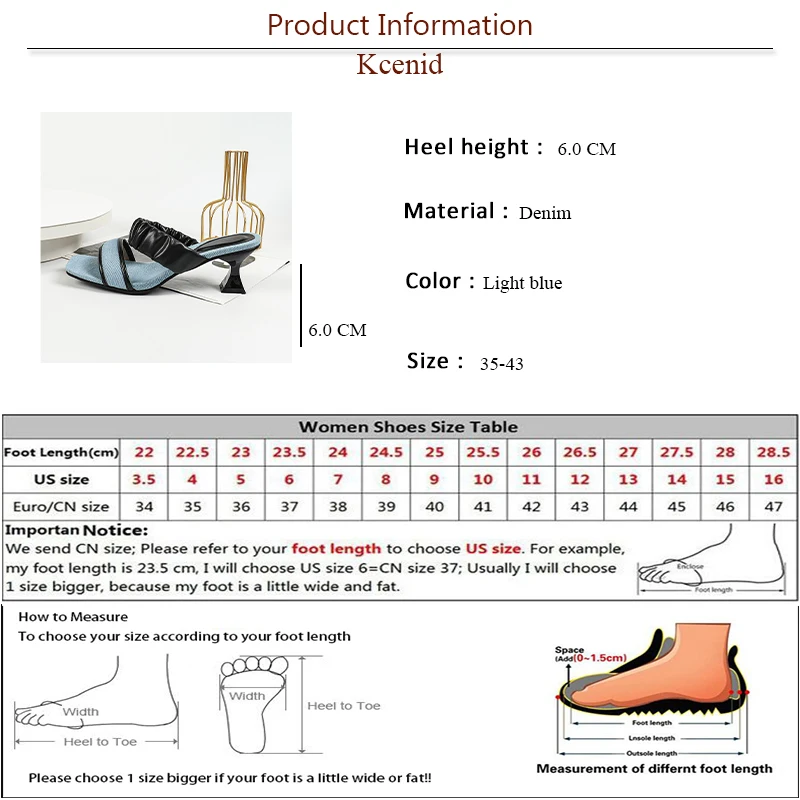 Женские босоножки Kcenid летние лаконичные слипоны из денима новинка модные