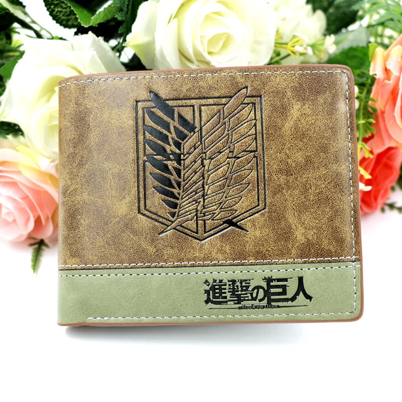 

Anime Attack On Titan PU Leather Mens Wallet Jiyuu no Tsubasa Short Purse