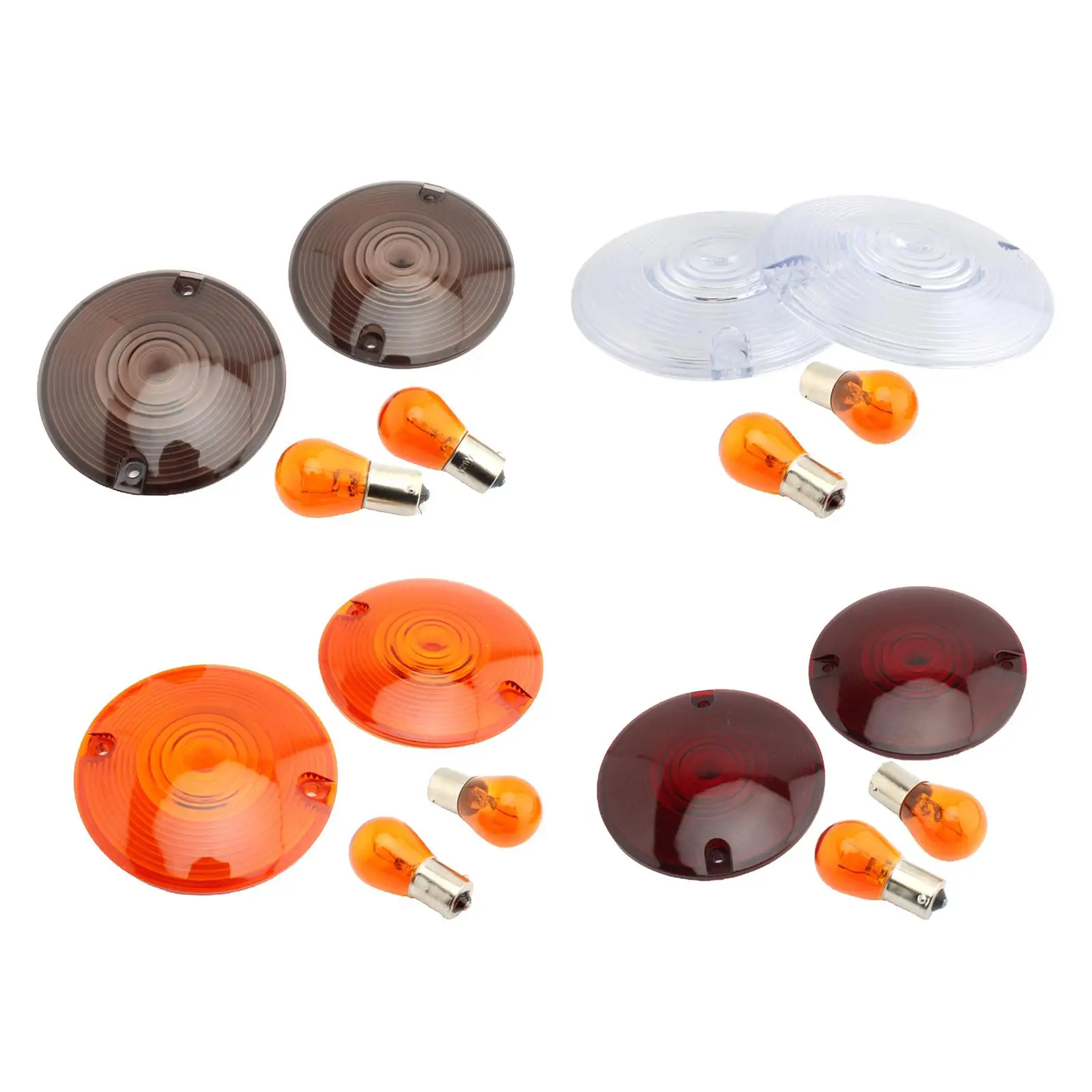 

Set of 2 3.25" Turn Signal Lenses Kit with Amber Bulb Fit for High Performance