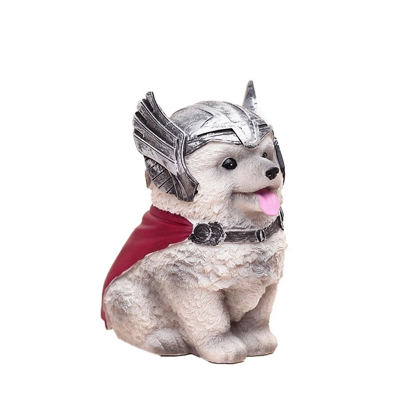 

Копилка, новинка, креативная забавная собачка, Железный человек, крутая собачка, украшение из смолы