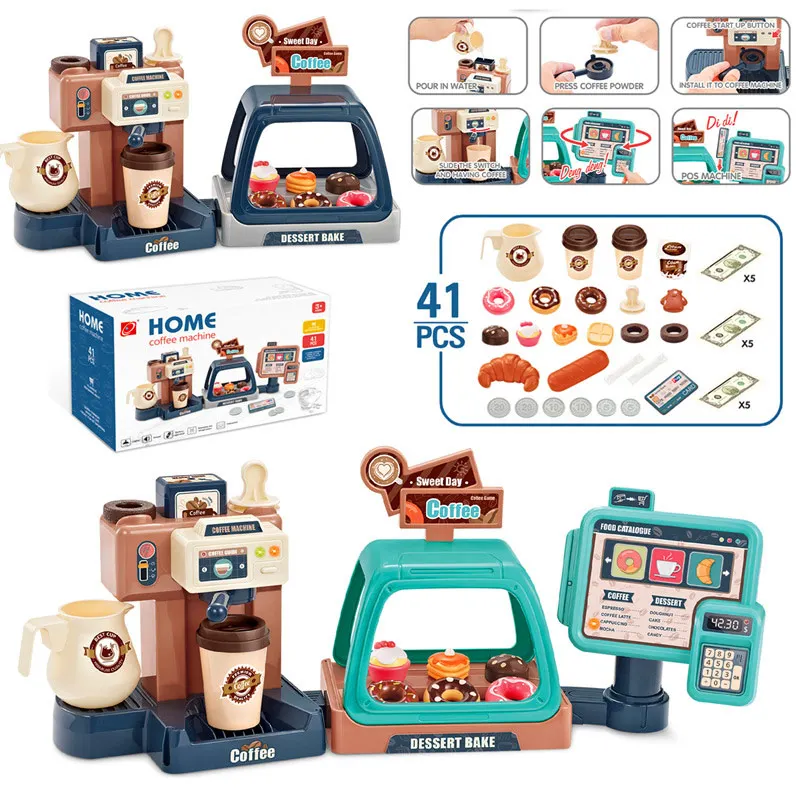 Детская игрушечная машинка кешер для покупок в виде конфет и пончиков кассира с