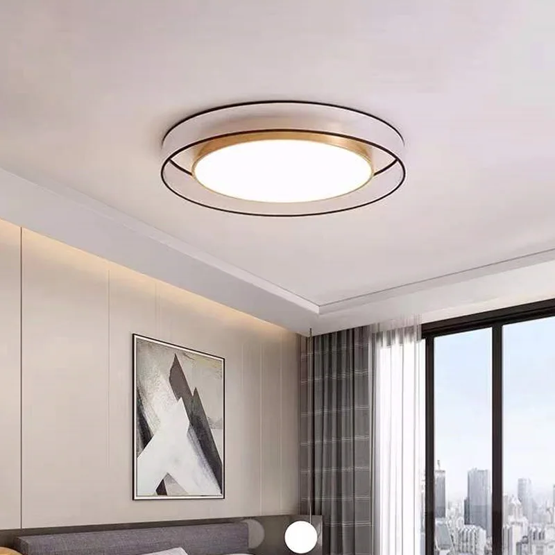 Nordic Modern Led Round Ceiling Lamp Living Room Decoration Fixtures Dimmable Bedroom Study Surface Chandelier Kitchen Lights
