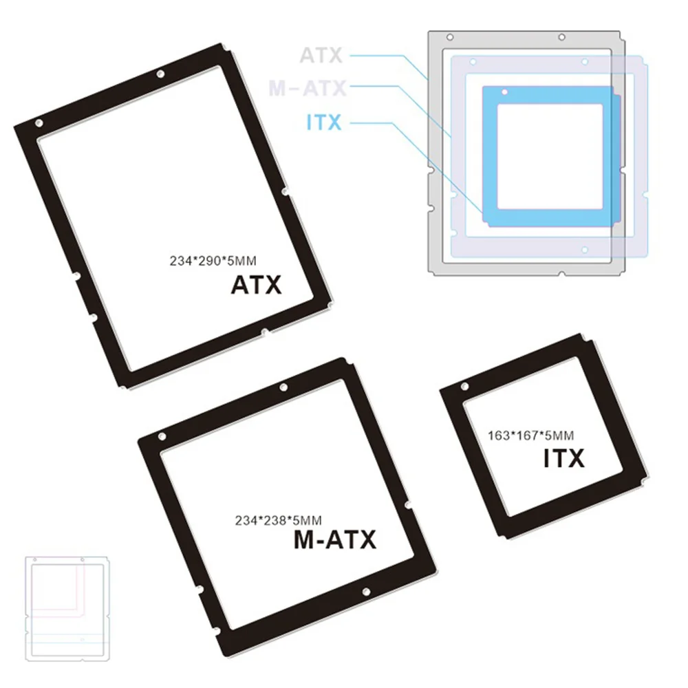 Фото ARGB подсветка для материнской платы 5V3Pin PC чехол рамка MOBO украшение AURA SYNC MOD акриловая панель MATX №5