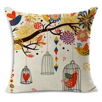 home decorative pillows cushion 45x45cm pillowcase vintage parrot cute owls bird printed seat couch pillows