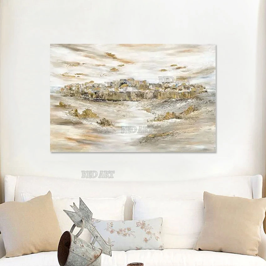 Роскошное искусство для декора стен текстура золотой фольги классический замок