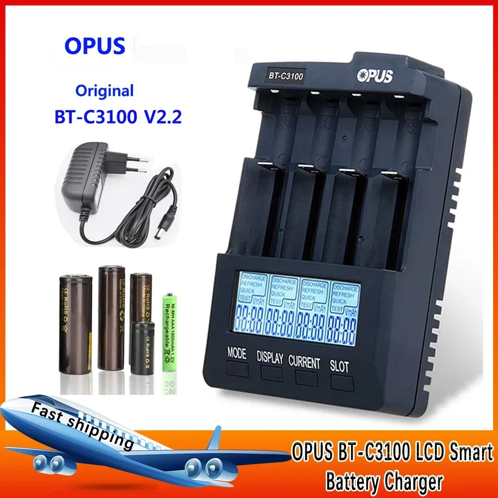 

Стандартное зарядное устройство для батарей нового поколения Opus BT-C3100 V2.2, цифровое интеллектуальное зарядное устройство для батарей AA/AAA с ЖК-дисплеем R57