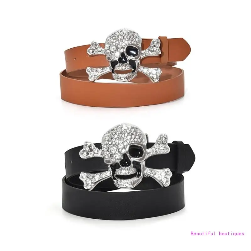 

Unique Skull Head Buckles Cowgirl Cowboy Buckles Belt for Woman Men DropShip