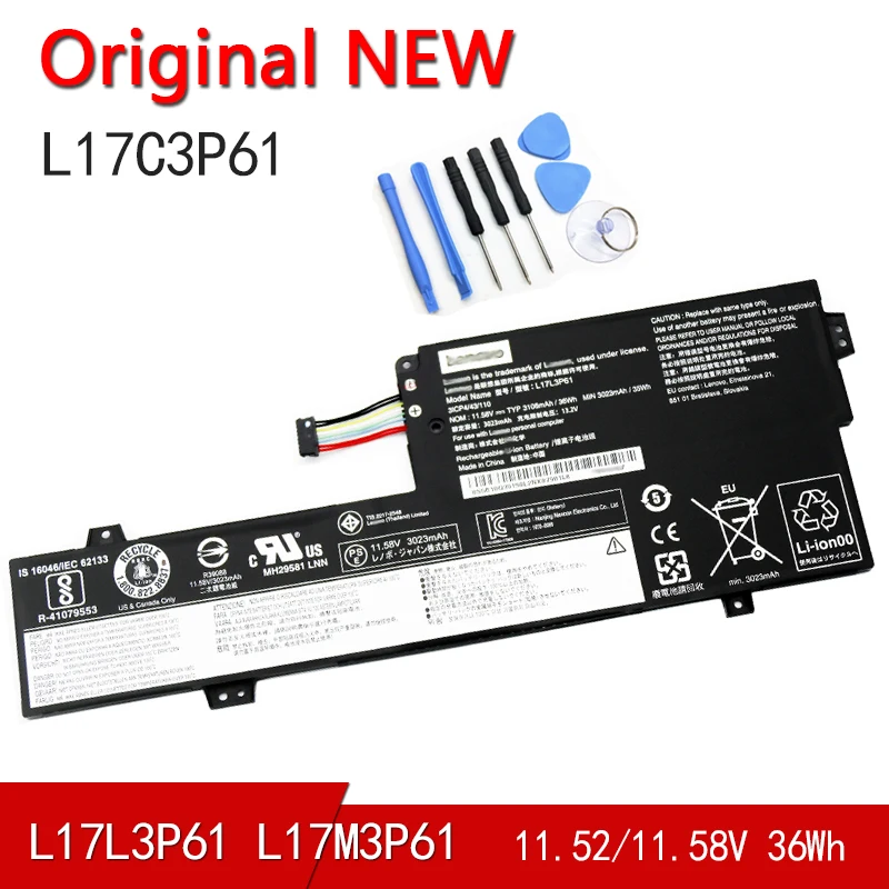 

NEW Original Battery L17L3P61 L17M3P61 L17C3P61 For Lenovo IdeaPad 320S-13IKB Yoga 720-12IKB xiaoxin 7000-13 11.58V 36Wh