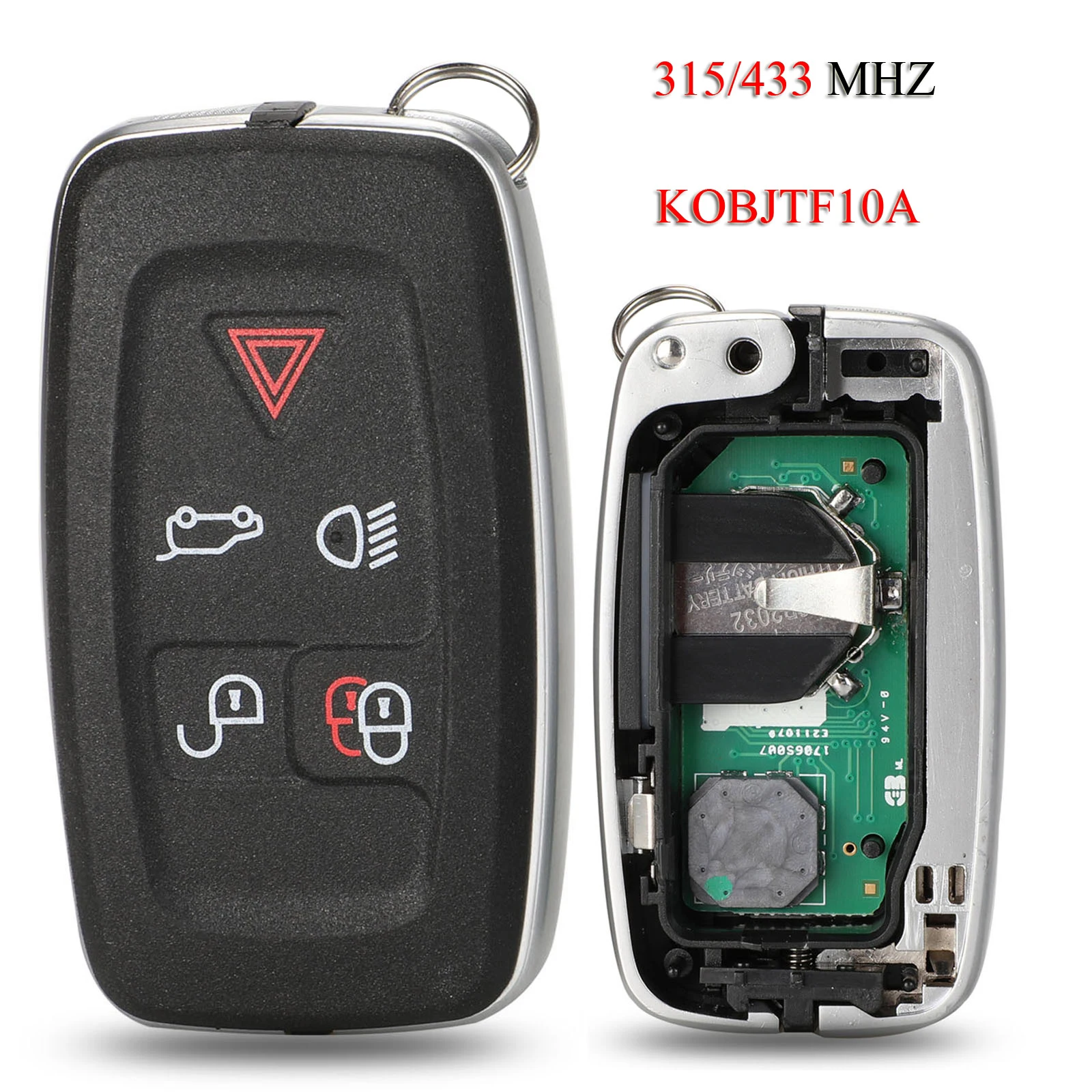 

jingyuqin Remote Smart Car Key For Land Rover LR4 Range Rover Evoque Sport 5Buttons 315Mhz/433Mhz KOBJTF10A