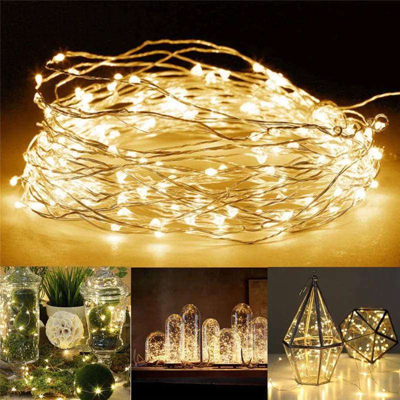 

1Pc 1m/2m/3m/5m LED String Lights For Christmas New Year Party Wedding Decoration Photo Clip Holder Fairy Lights Battery