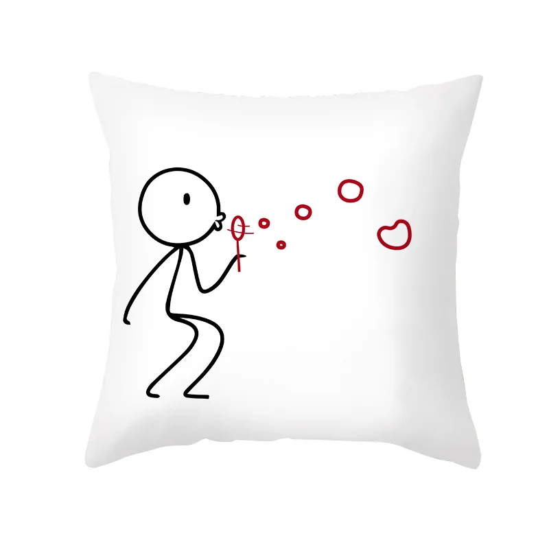 Милый чехол для подушки с рисунком пар Романтический влюбленных домашний декор